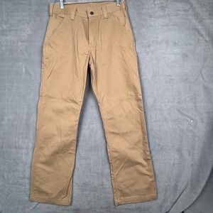 Carhartt B324-DKH Mens Washed Duck Work Dungaree Carpenter Pants Tan 30x30